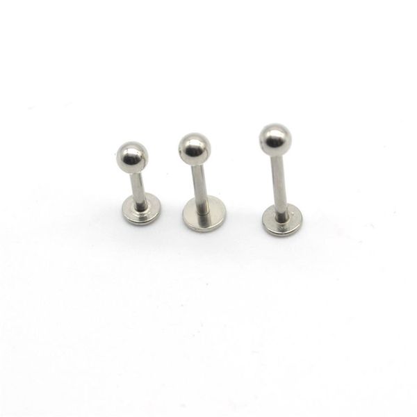 Labret Anneau Lip Stud Bar Acier Chirurgical 16 Gauge Populaire Corps Bijoux Cartiliage Tragus Monroe Piercing Menton Helix Ball 16G2052