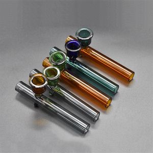 LABS Vidrio Sherlock Pocket Bubbler Cuchara Tubos Tubo de aceite de hierba seca de pared pesada con tazón de tabaco grande 2pcs