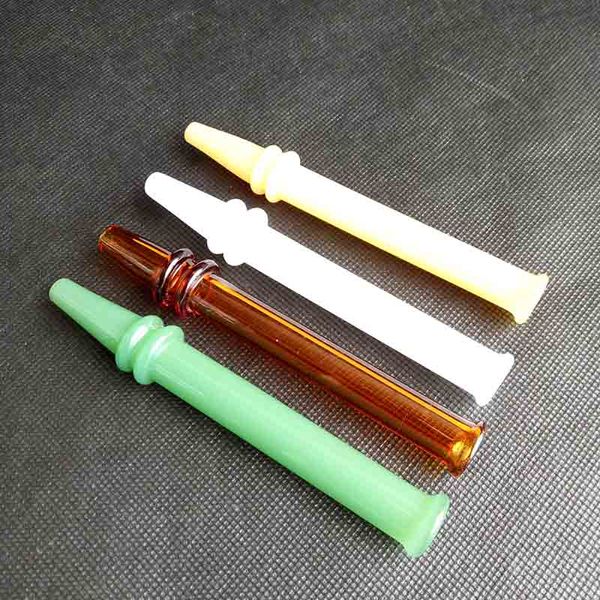 Labs Nector Collector Glass Straw Dab Pipe Rig Stick con doble círculo estilo pluma 11 cm Quemador de aceite Accesorios para fumar Pipas para cachimbas Bongs de agua Boquilla Venta