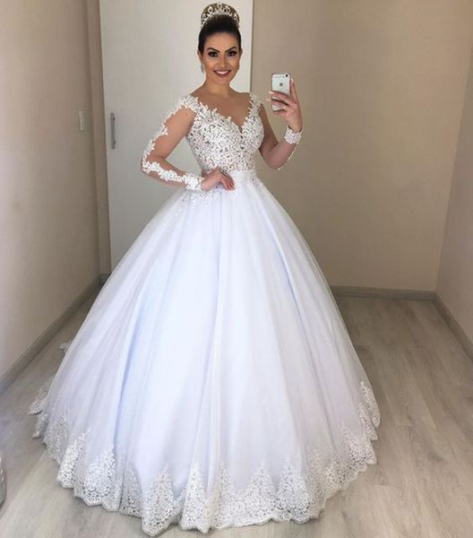 Robes de mariée en dentelle robe de bal jupe détachable robe de mariée en tulle bouffante robes de mariée de mariage d'église chérie Robe De Mariage jupe amovible