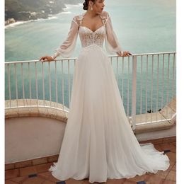 Robe de mariée style Boho en dentelle, col en V, élégante, sirène, sans manches, avec application 3D, fente latérale, Sexy, dos nu, 2024