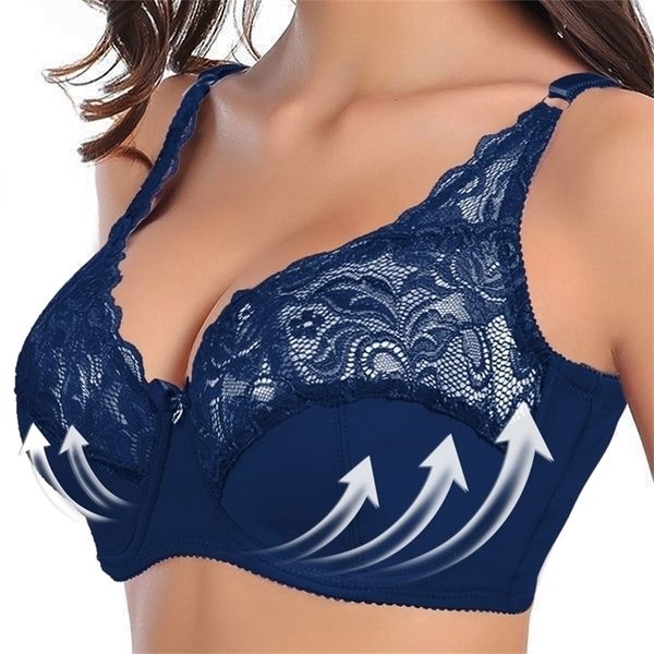 Dentelle Soutien-Gorge Plus La Taille Femmes Sous-Vêtements lette Crop Top Sexy Femme Grand BH Tube Push Up ssiere Laced 220718