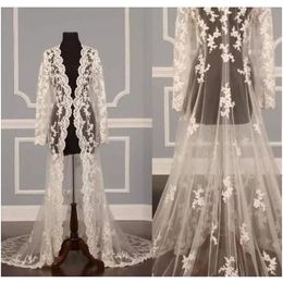 Vestes de mariée en dentelle, manches longues, manteau de mariée, balayage Train, Capes de mariage, veste boléro, robe de mariée, enveloppes, offre spéciale