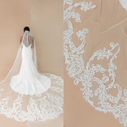 Lace Bridal Veils 1 tier zachte 3 meter mesh met kam trouwfeest bruid haaraccessoires voor vrouwen en meisjes