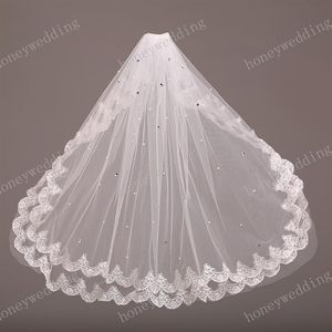 Voiles De Mariée En Dentelle Voiles De Mariage En Cristal Étincelant Deux Couches Longueur De Coude Court Voile De Mariée Pour Robes De Mariée Accessoires De Mariée 334B