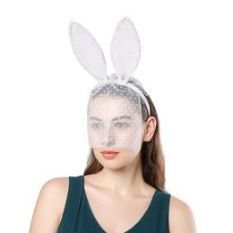 Kant Bunny Meisje Haarband Party Maskers Sluier Cover Sexy Bunny Nachtclub Leuke Oren Hoofdband Verjaardag Prestaties Accessoires Hoofdtooi Feestelijke Benodigdheden Groothandel