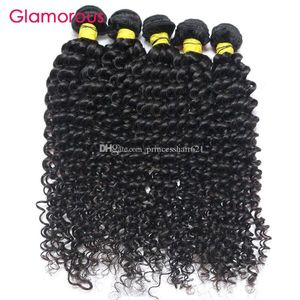 Glamoureuze Peruaanse Maagd Haar Weven 5 Stuks Jerry Curly Hair Extensions Perfact Krullend Weave Braziliaanse Maleisische Indiase menselijke haarbundels