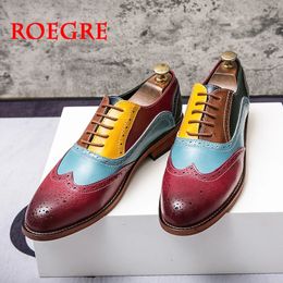 Dentelle Business coloré up robe mode homme chaussures de moule décontractée en cuir décontracté oxfords chaussures plates de mariée chaussure de fête de mariage hommes grandes taille 231122 700