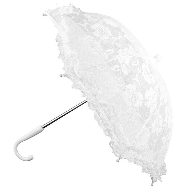 Décorations en dentelle parapluie des enfants enfants filles vêtements de parasol blanc Performance en acier L2405