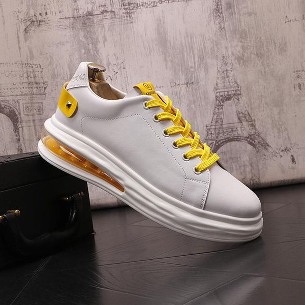 Designer en dentelle de robe de mariée blanche chaussures de fête de style britannique coussin d'air décontracté pour hommes sport baskets printemps automne tour 5995