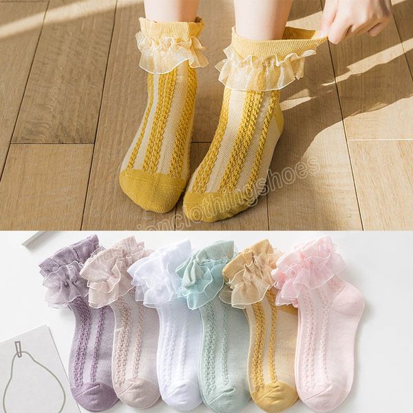 Dentelle fleur bébé fille chaussettes été doux coton mignon dentelle princesse 1-3 ans fille chaussettes enfant en bas âge enfants bébé chaussettes