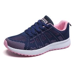 Lace Fly Front Large Up Sneakers tissés en maille respirante Running Womens Chaussures 5