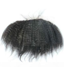 Fermeture frontale en dentelle, tissage de cheveux naturels crépus lisses, 13x6, avec cheveux de bébé, pre-plucked, 1323605