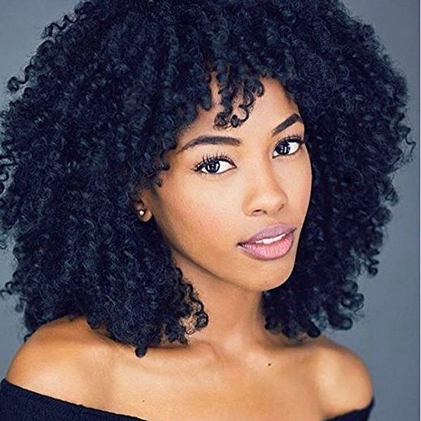 HD dentelle pré plumé crépus bouclés perruque de cheveux humains afro avec bang top qualité lacets avant perruques 130% diva1