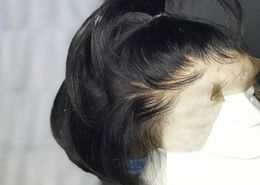 Lace Front Human Hair Pruiken voor zwarte vrouwen Korte Bob Wig Natrale voorgeplukte gebleekte knopen rechte kant Wig Middle Part2880083