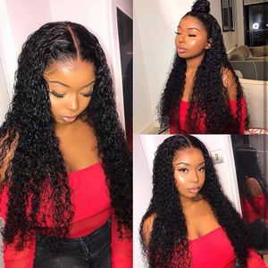 Lace Front Menselijk Haar Pruiken voor Zwarte Vrouwen Diepe Golf Krullend HD Frontale Bob Pruik Braziliaanse Afro Kort Lange 30 Inch Water Pruik Full13