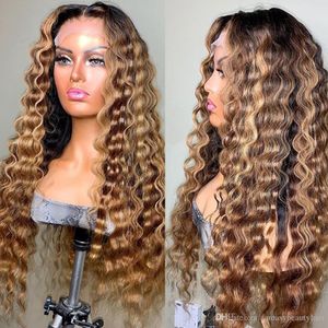 Lace Front Wig 8-30 Inch Highlight Curly 13x4 Cheveux Humains 100% Cheveux Brésiliens