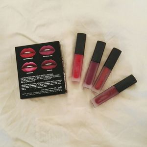 Kit de rouge à lèvres liquide brillant à lèvres The Red Nude Brown Pink Edition Mini Gloss à lèvres mat 4 pièces/ensemble (4 x 1,9 ml)