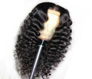 Perruques avant en dentelle bouclées de poils humains en dentelle à pleine dentelle pré-cueillie la cheveux naturelle avec des cheveux de bébé wowwigs Virgin Hair4807101