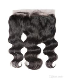 Kant Frontale Sluiting Braziliaanse Body Wave Remy-haar 13x4 Voorgeplukt Haarlijn Met Babyhaar HD Transparant Kant7376351