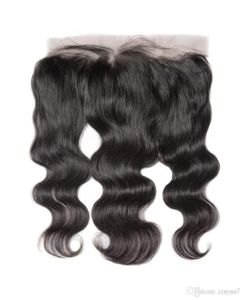 Kant Frontale Sluiting Braziliaanse Body Wave Remy Haar 13x4 Pre Geplukt Haarlijn Met Baby Haar HD Transparant Kant6662507