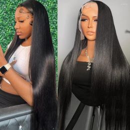 Lace Frontal Wig Straight 13x4 Transparent Front Human Hair Wigs PrePlucked Bone For Women