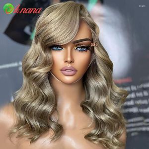 Lace Frontal Wig Wear Go Glueless Body Wave Highlights Blond Cendré Coloré Pré-Plumé 13X6 Perruques de Cheveux Humains