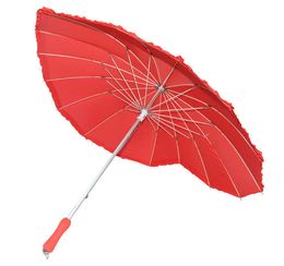 Lace Gift Umbrella Creative Love Ladies Photography Long Handle Hartvormige feestelijke bruiloft H1015