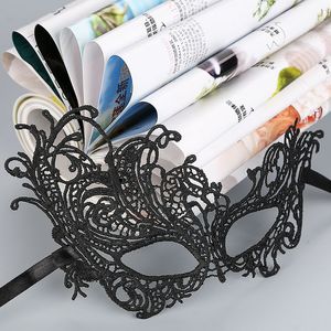 Kant Halloween Maskers Mooie Party Venetiaanse Maskerade Decorations Half Gezicht Lily Vrouw Dame Sexy Mardi Gras Maskers voor Kerstmis Gift