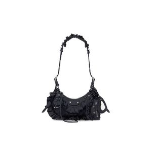 Bolso vagabundo de encaje Bolsos de hombro para motocicleta Bolsos de mujer Bolso con espejo Bolso cruzado Bolsos axilares Bolso compuesto Material de tela Monedero con remaches Tarjetero Monederos Hobos