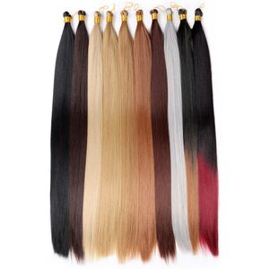 Dentelle Longue Ligne Droite Synthétique En Vrac Cheveux 22 Pouces Haute Température Cheveux Bundles Pour Tressage Crochet Cheveux Noir Brun Bourgogne 230808