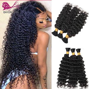 Lace Maleisische diepe golf voor geen inslag Human Bulk 13 Bundels Braiding Hair Natural Color 230724