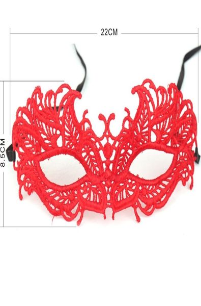 Masques en dentelle Sexy Femmes Lace Eye Mask Dance Party Dance Party Halloween Masquerade Lace Party Girls Party Supplies Red Black Costume Mask1879405