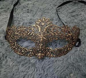 Lace Masquerade Mask Women Venetiaanse stijl oogmasker voor Halloween Carnival Party Prom Ball Fancy Dress Gold309O230Z1571515