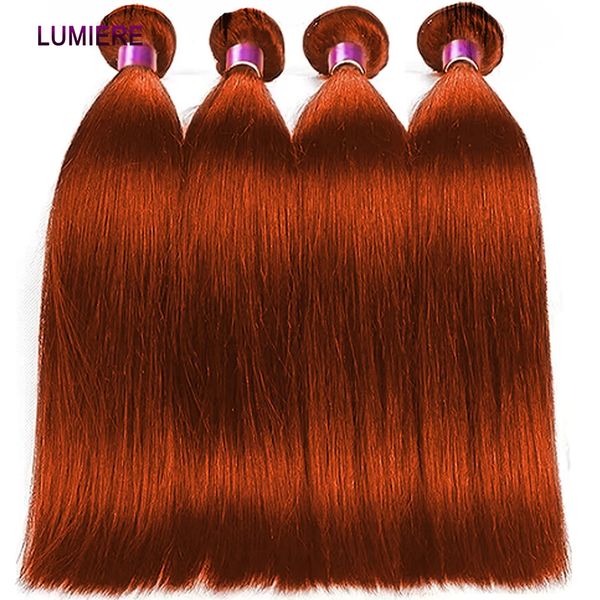 Dentelle Orange Gingembre Ombre Couleur Os Sraight Bundle Cheveux Brésiliens Armure 3 4 PCS Humain Double Tirage 231025