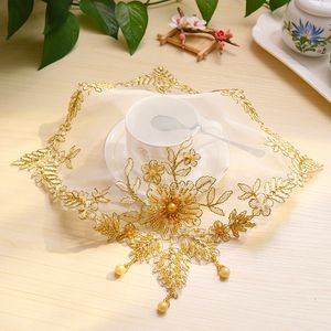 Manteles individuales de encaje, tapetes de ganchillo con flores, posavasos para mesa, posavasos para boda, Navidad, cocina, comedor, decoración de escritorio