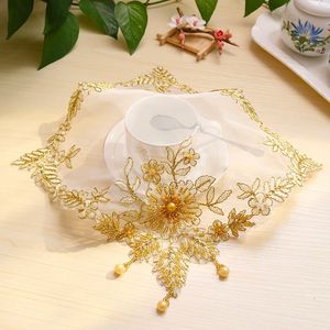 Lace Place Matten Flower Haak Doilies Cup Matten Tafel Mok Coaster voor bruiloft Kerstmis Keuken Diningsdesk Decoratie RRA623