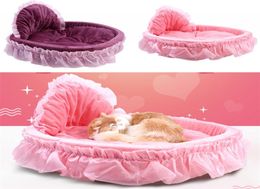 Lace Princess Bed Pet Waterloo Four Seasons Bowknot Tissu Doghouse Fashion Pets House avec diverses couleurs 23md J18512521