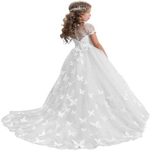 Dentelle princesse fleur fille robes robes de première Communion pour les filles sans manches Tulle enfant en bas âge Pageant robes266x
