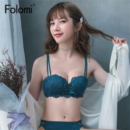 Dentelle Push Up Femmes Soutien-Gorge Rembourré Sans Fil Lingerie Ajouter Deux Tasses Soutien-Gorge LJ200821