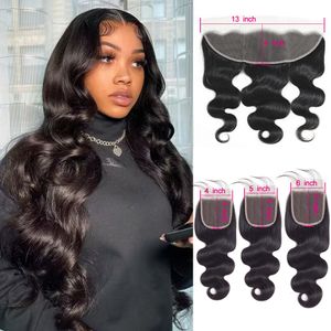 Lace s 13x4 13x6 Frontal Only 4X4 5X5 6X6 Clre Ear to Body Wave 10A Remy Human Hair 230214