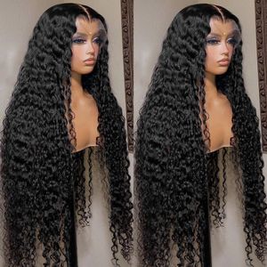 Lace S 13x6 HD Transprrent Human Hair voor vrouwen Braziliaans 32 inch diepe golf 13x4 voorwater krullende frontale 230214