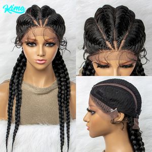 Lace s 26 pouces Synthétique Lace Front s Tressé s Lace Front Néerlandais Cornrows Tresses Avec Des Cheveux De Bébé pour Les Femmes Noires 230608