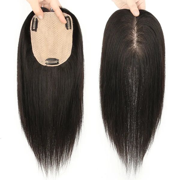 Spitze s 30 cm Seidenbasis Echthaar Topper Clip In Pony Fransen Stücke Gerade Abdeckung Weißer Verlust Für Frauen Remy Schwarz 230928