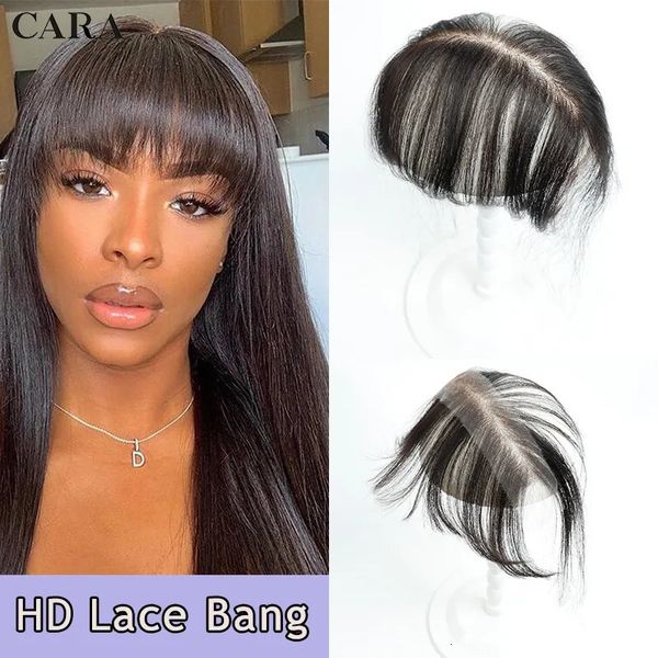 Lace s HD cheveux humains frange coupe émoussée frange Bang 6x1 pouces sans clips invisible délié naturel avec bébé pour les femmes noir 230928