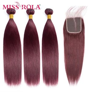 Lace s Miss Rola cheveux péruvien droit tissage humain avec Clres 3 paquets 44 Clre 27 99J BUG 30 Remy 231025