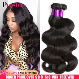 Lace's Perstar Body Wave-bundels Echt haar geweven Braziliaans 134 stuks Remy 828 inch 231114