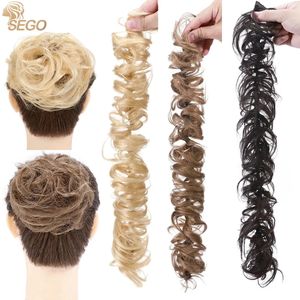 Kant s SEGO 32g Remy Echt Menselijk Haar Chignon Messy Bun Scrunchies Rubberen Band Haarband Opgestoken Donut Roller staarten 230928