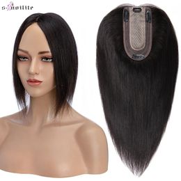Lace s Snoilite Hair Toppers 7x13cm Femmes Topper Clip Naturel 100 Humain Pour Base En Soie En 230928