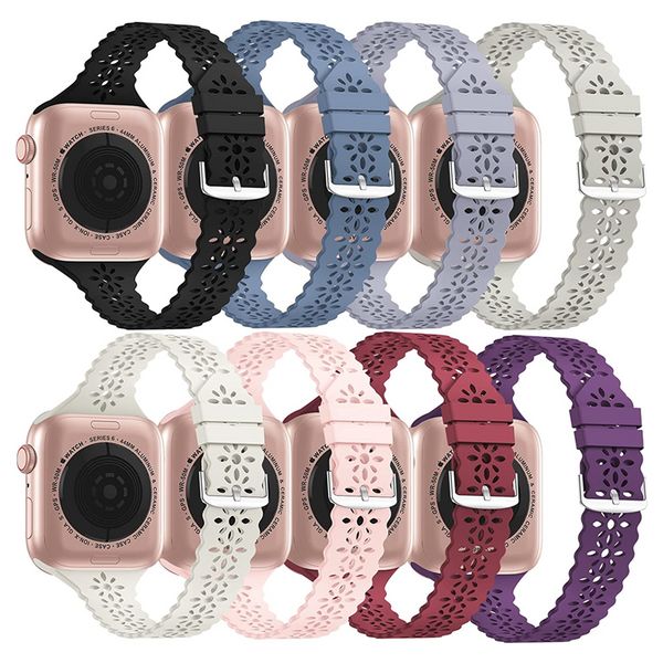 Correa de encaje para la banda Apple Watch 49 mm 44 mm 44 mm Correa 38 mm 42 mm Pulsera de silicona Serie Iwatch Ultra 8 7 6 SE 5 4 3 41 mm 45 mm